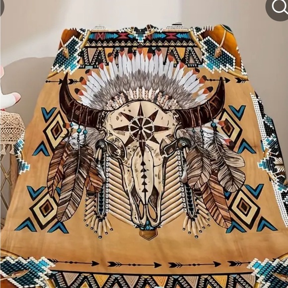 Blanket so cozy!American Native Blanket,Throw Blanket 51.18 inches by 59.06 NWOT - Picture 2 of 5